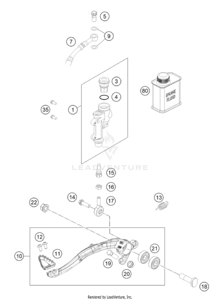 Rear Brake Control 125 SX CHASSIS - 2026 Schematic