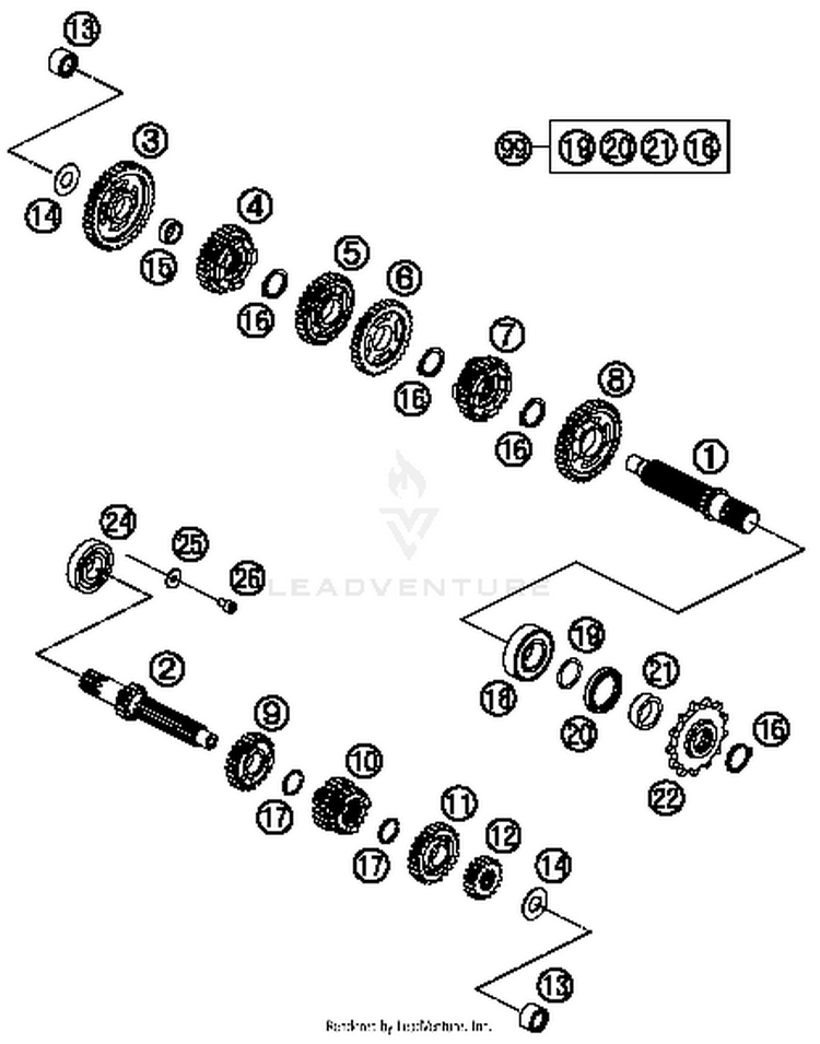 Gearbox 65 SX Engine - 2016 Schematic