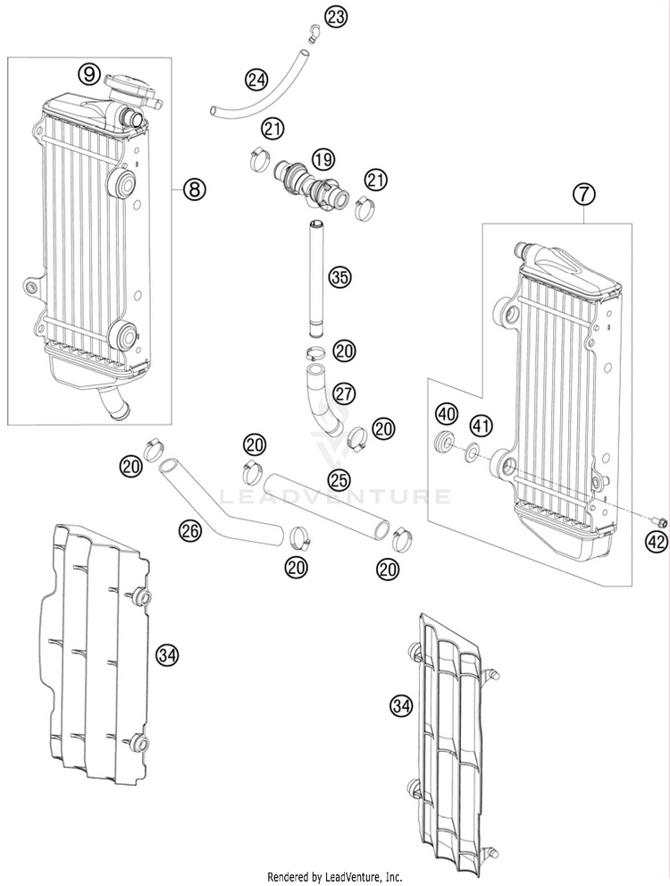 Cooling System 250 XC Engine - 2011 Schematic