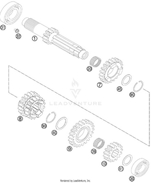 Transmission I - Main Shaft Schematic