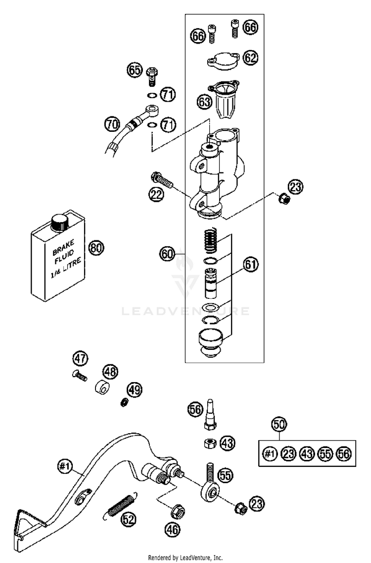 Rear Brake Control 50 SX Chassis - 2007 Schematic