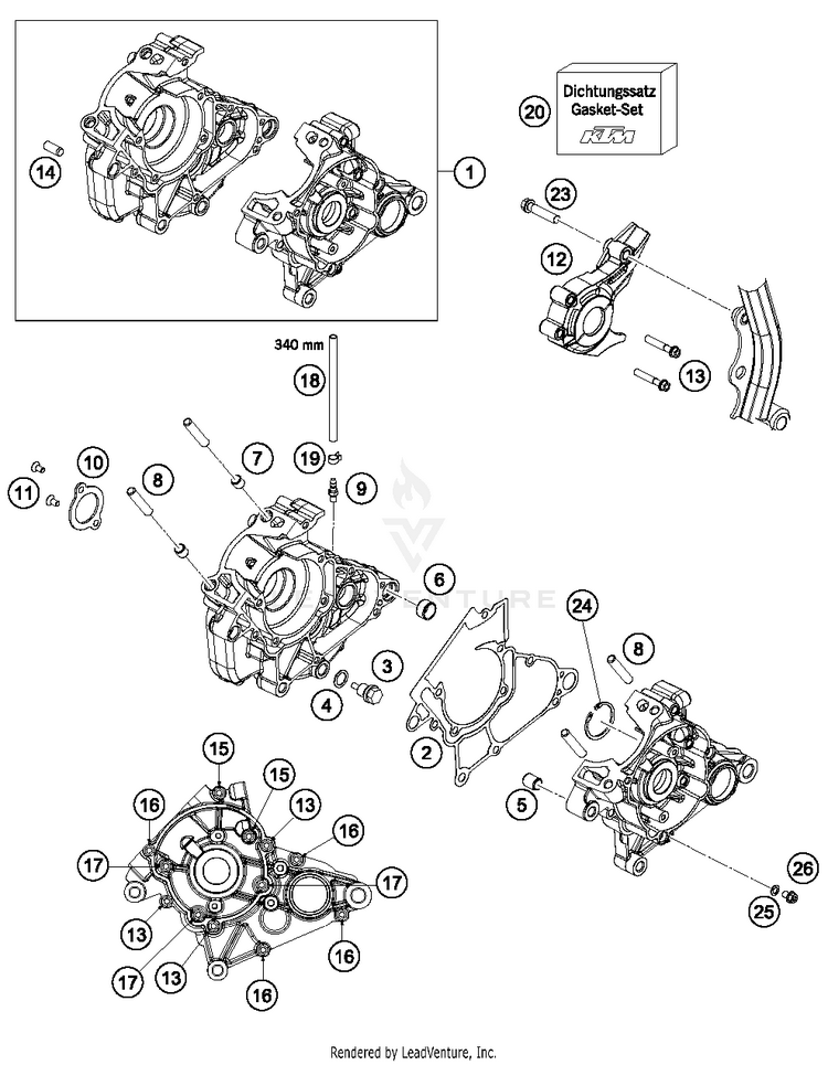 Engine Case 50 SX MINI ENGINE - 2018 Schematic