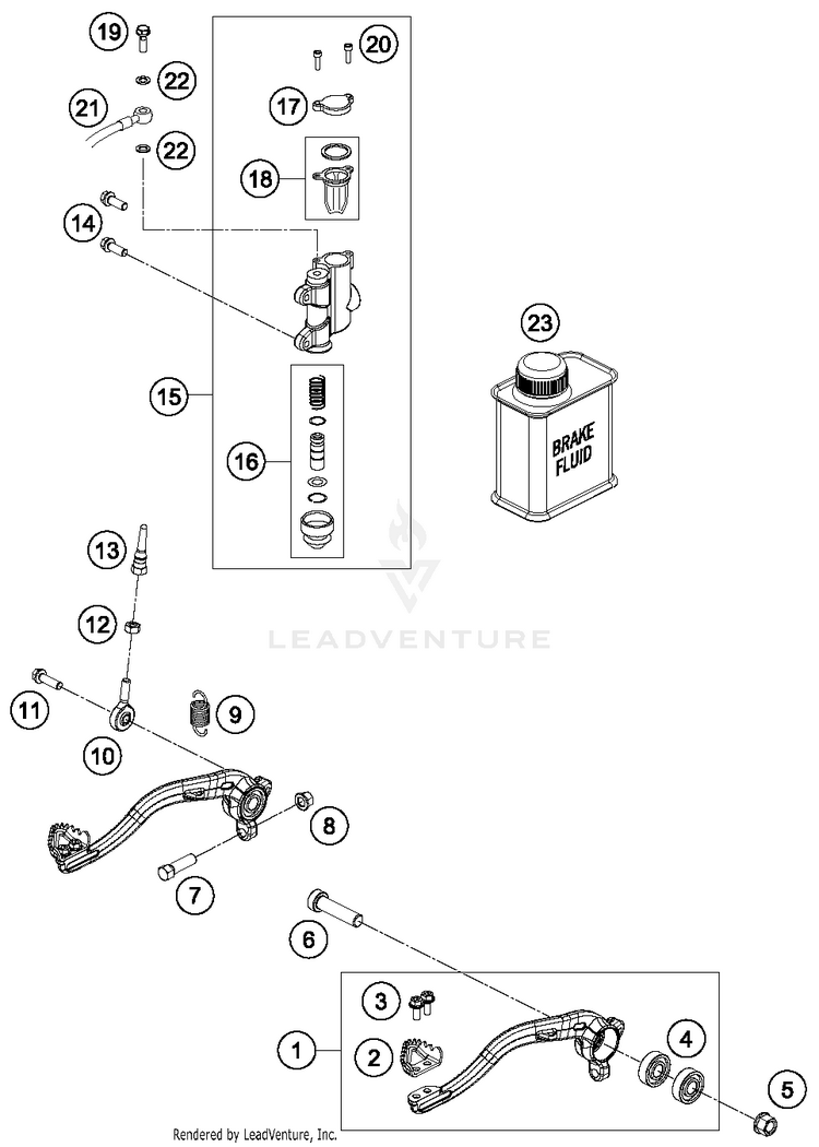 Rear Brake Control 65 SX MINI CHASSIS - 2018 Schematic