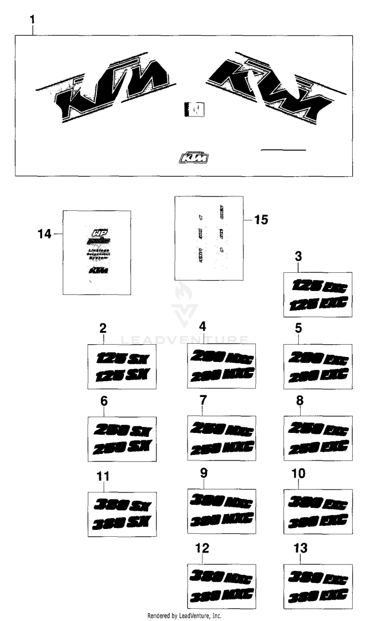 Decal 125 EXC Chassis - 2000 Schematic
