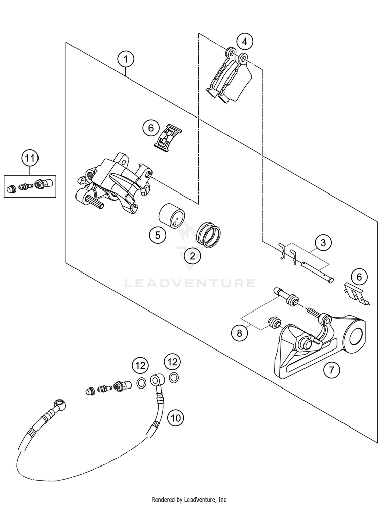 Brake Caliper Rear 300 XC CHASSIS - 2018 Schematic