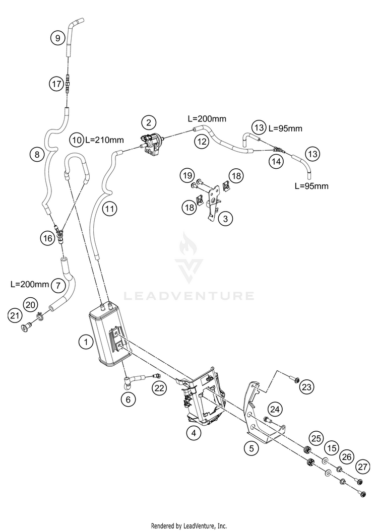 Evaporative Canister 890 ADV R RALLY Chassis - 2021 Schematic