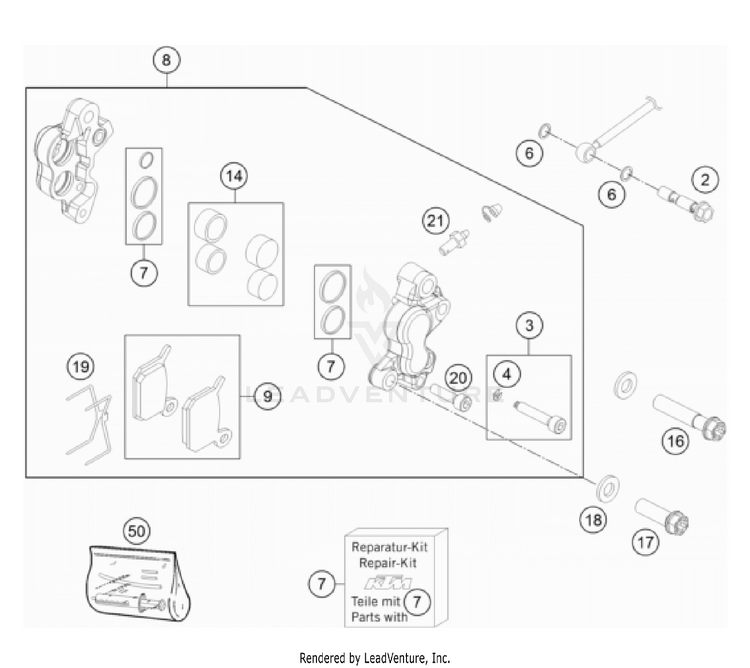 Front Brake Caliper Schematic