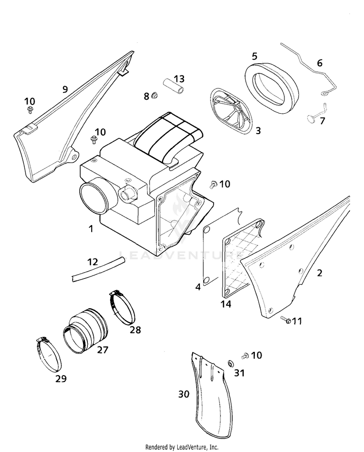 Air Filter Box 640 LC4-E Chassis - 2000 Schematic