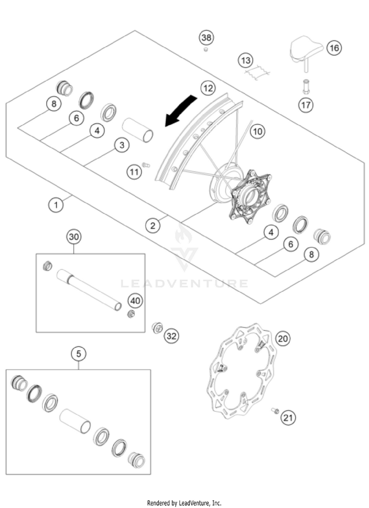 Front Wheel 250 SX CHASSIS - 2026 Schematic