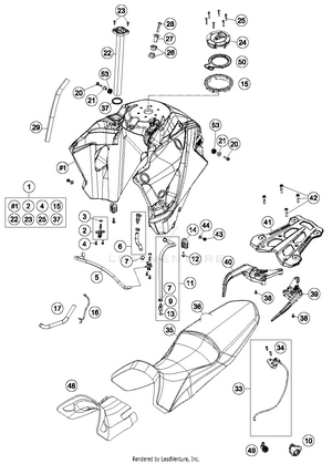 Tank, Seat, Cover Schematic