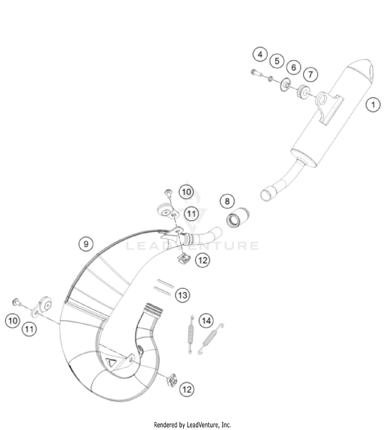Exhaust System 50 SX FACTORY EDITION CHASSIS - 2024 Schematic