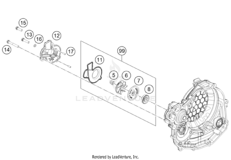 Water Pump 500 EXC US SL ENGINE - 2025 Schematic