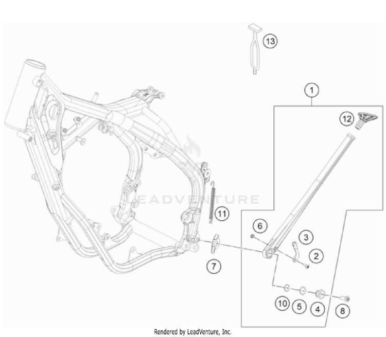 Side / Center Stand 300 XC TPI US CHASSIS - 2022 Schematic