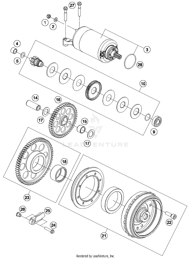 Electric Starter 1290 SUPERDUKE R ORANGE Engine - 2015 Schematic