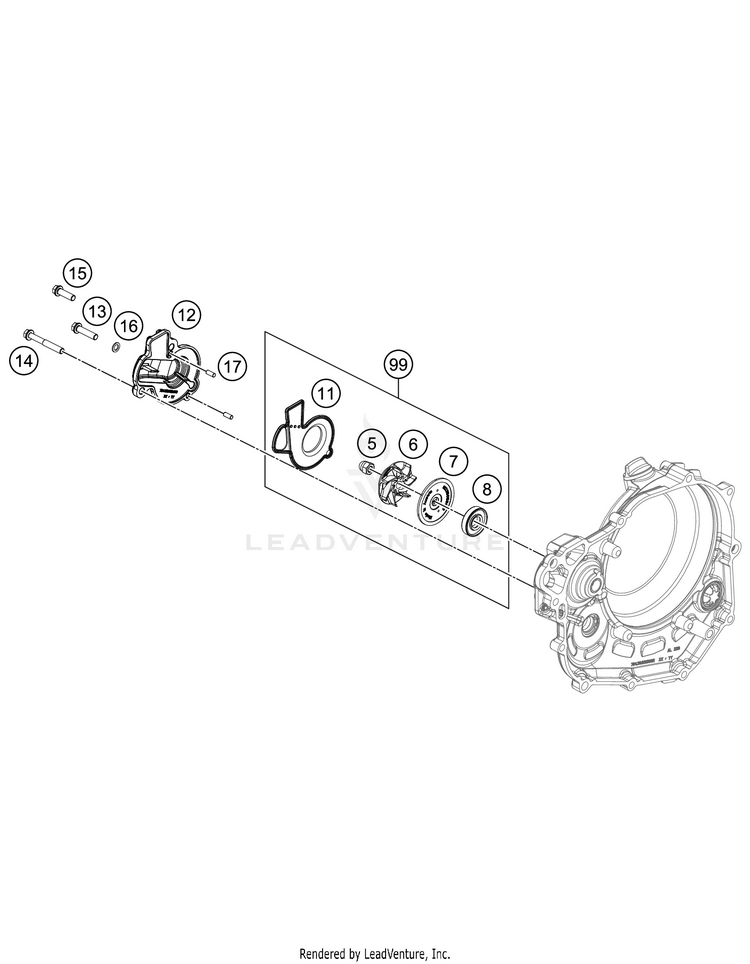 Water Pump 450 XC-F Engine - 2021 Schematic