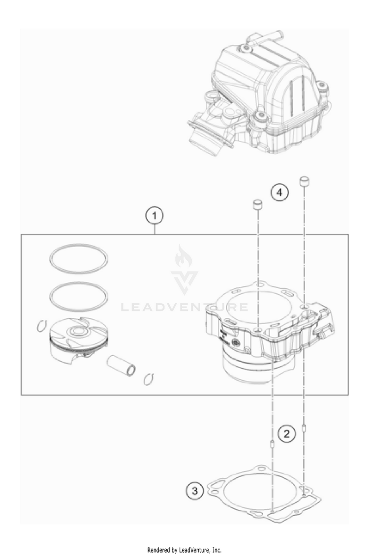 Cylinder 500 EXC-F USA Engine - 2023 Schematic