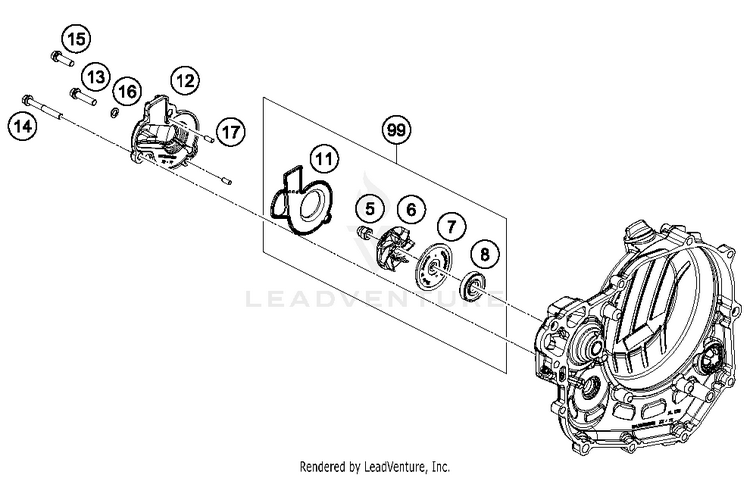 Water Pump 450 SXF FACTORY EDITION Engine - 2016 Schematic