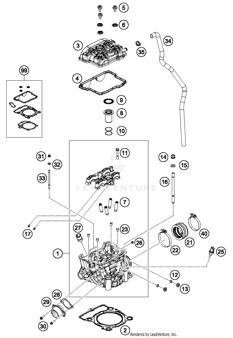 Cylinder Head 350 SX-F ENGINE - 2018 Schematic