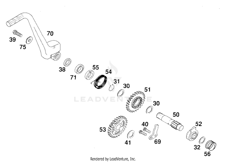 Kickstarter 125 EXC Engine - 2000 Schematic