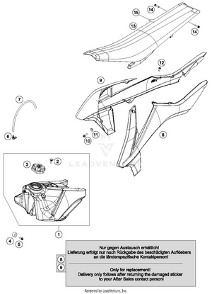 Tank, Seat, Cover Schematic