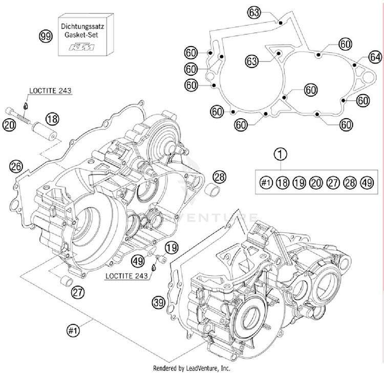 Engine Case 300 XC Engine - 2012 Schematic