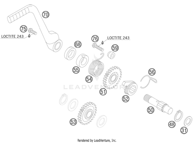 Kickstarter 105 SX Engine - 2011 Schematic
