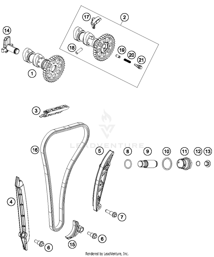 Timing Drive 350 SX-F ENGINE - 2018 Schematic