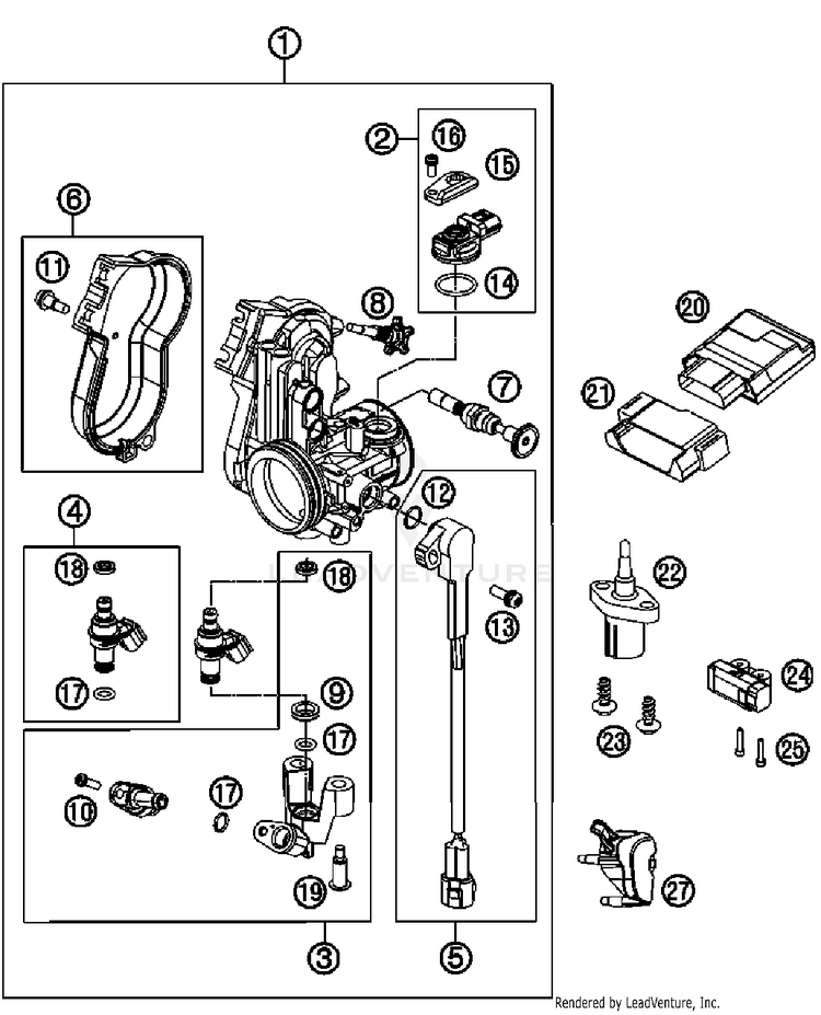 Throttle Body 450 SX-F FACT. REPL. USA Engine - 2012 Schematic