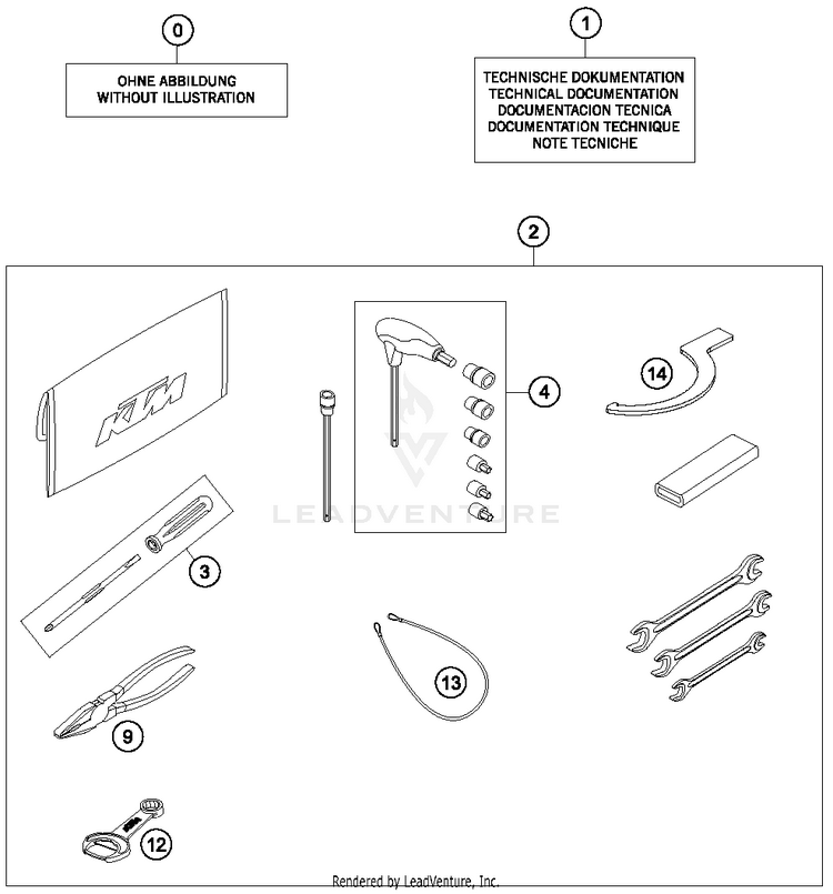 Accessories Kit 1290 SUPERDUKE R ORANGE Chassis - 2015 Schematic