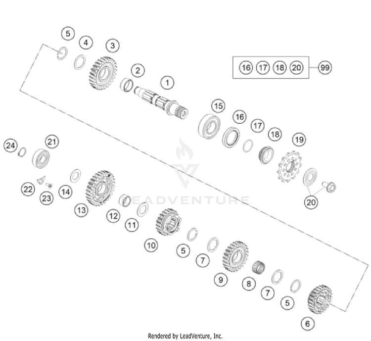 Transmission Ii - Countershaft 300 SX ENGINE - 2026 Schematic