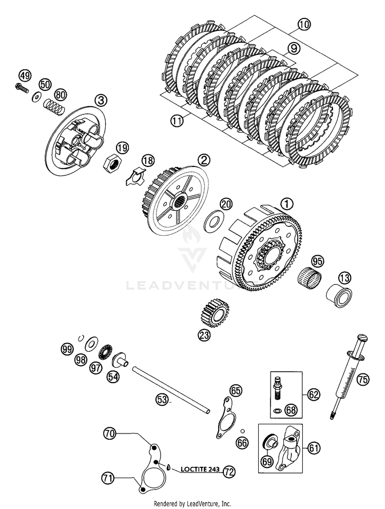 Clutch 200 EXC Engine - 2003 Schematic