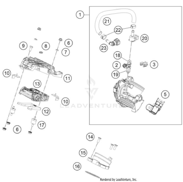 Throttle Body 390 Adventure ENGINE - 2024 Schematic