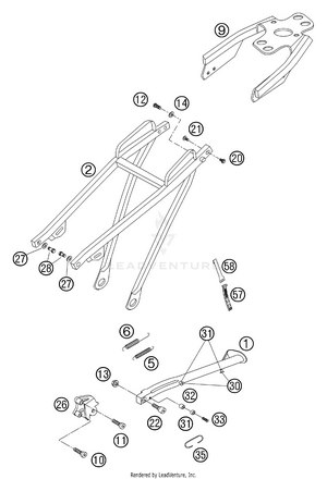 Sub Frame, Side Stand Schematic