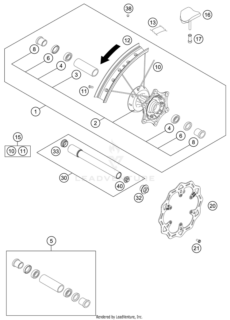 Front Wheel 300 XC CHASSIS - 2018 Schematic