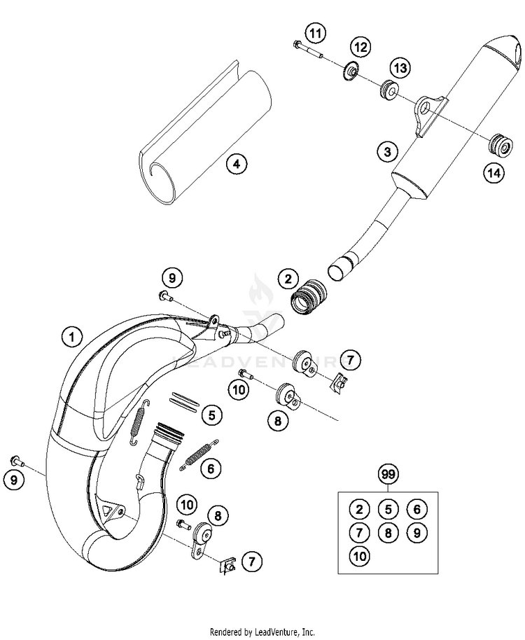 Exhaust System 65 SX CHASSIS - 2017 Schematic