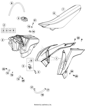 Tank, Seat, Cover Schematic