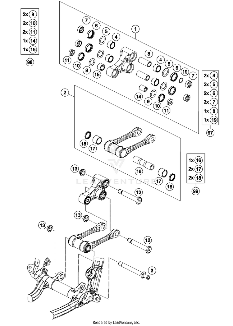 Pro Lever Linking 350 SX-F CHASSIS - 2018 Schematic