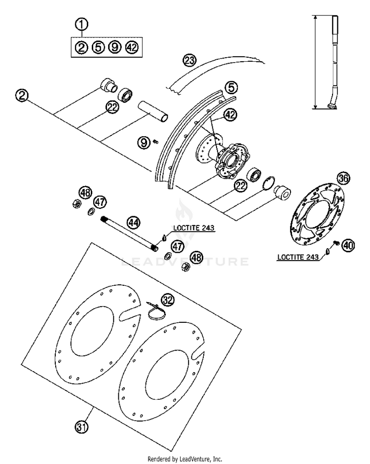 Front Wheel 50 SX Junior Chassis - 2007 Schematic