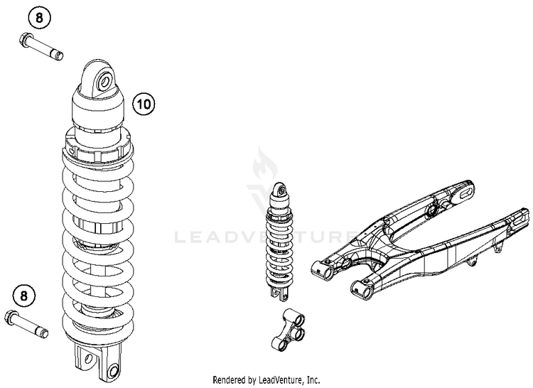 Shock Absorber 250 SX Chassis - 2016 Schematic