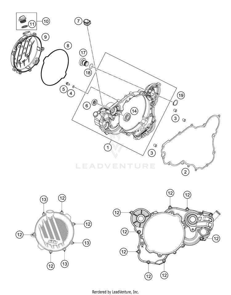 Clutch Cover 300 XC-W TPI ENGINE - 2020 Schematic