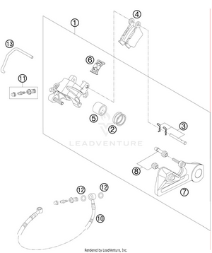 Brake Caliper Rear Schematic