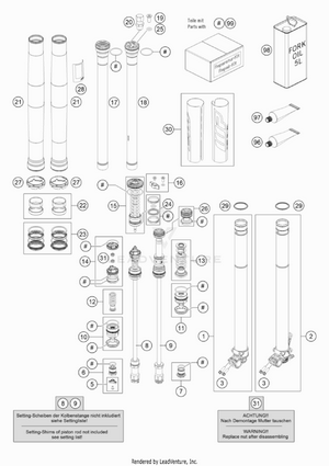 Front Fork Disassembled Schematic