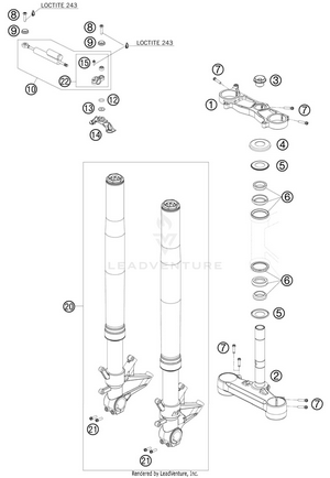 Front Fork, Triple Clamp Schematic