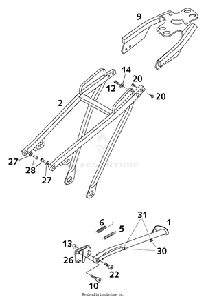 Sub Frame, Side Stand Schematic