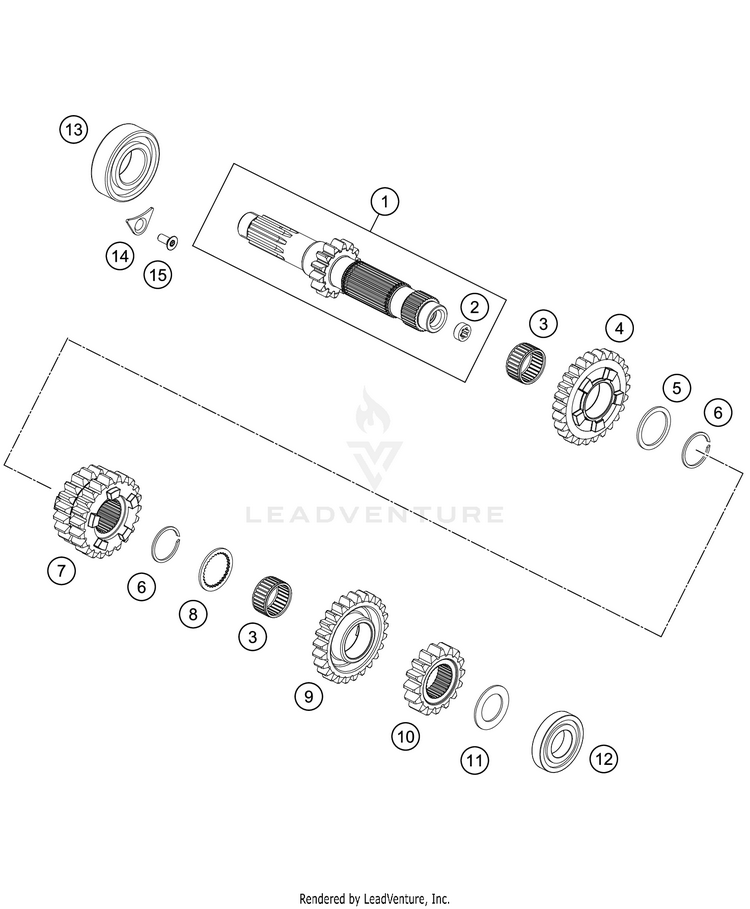 Transmission I - Main Shaft 300 XC TPI ENGINE - 2020 Schematic