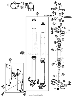 Front Fork, Triple Clamp Schematic