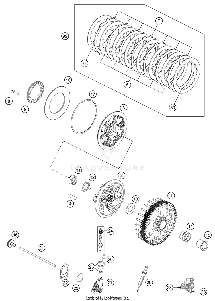 Clutch 350 SX-F Engine - 2021 Schematic