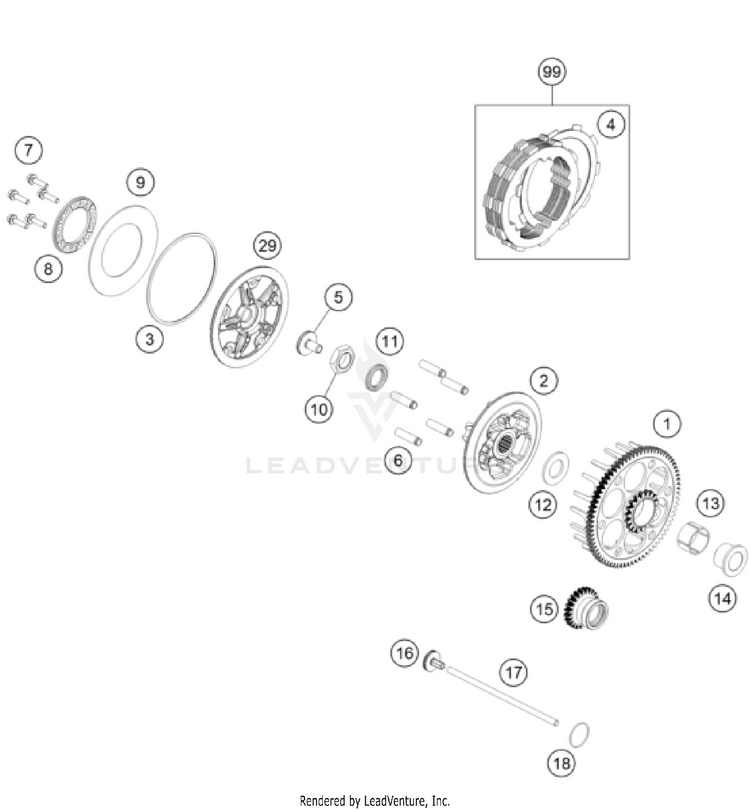 Clutch 150 XC-W US ENGINE - 2024 Schematic