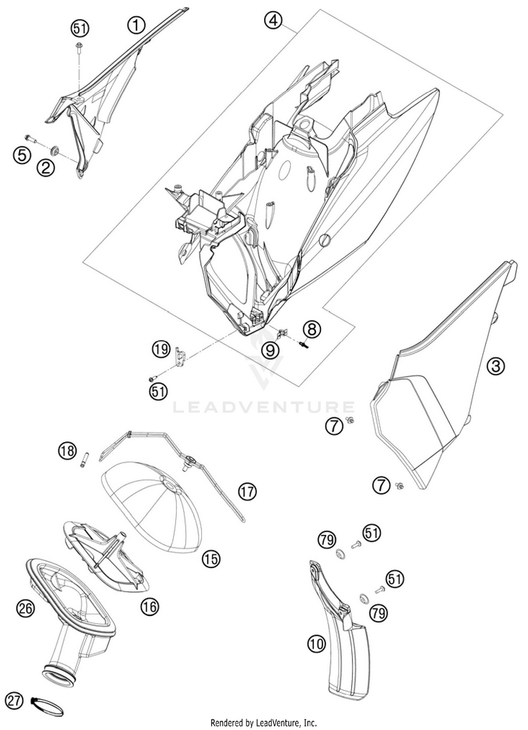 Air Filter 150 XC Chassis - 2011 Schematic