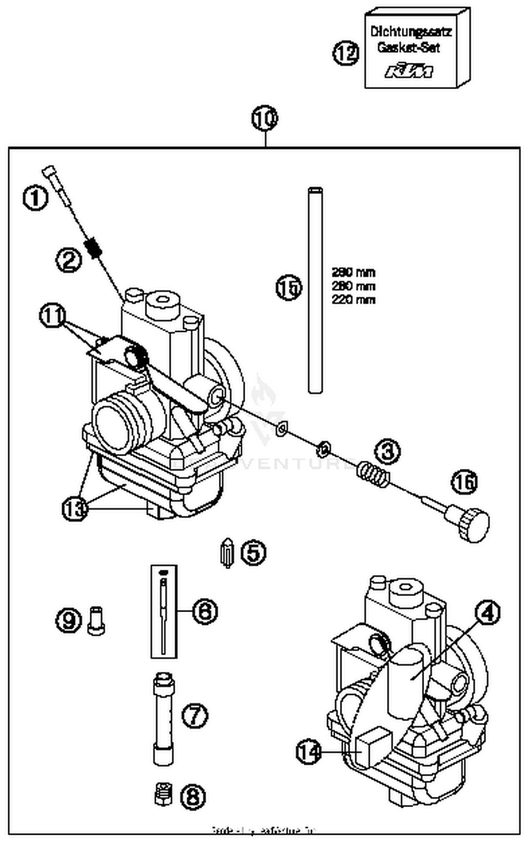 Carburator 65 SX Engine - 2014 Schematic